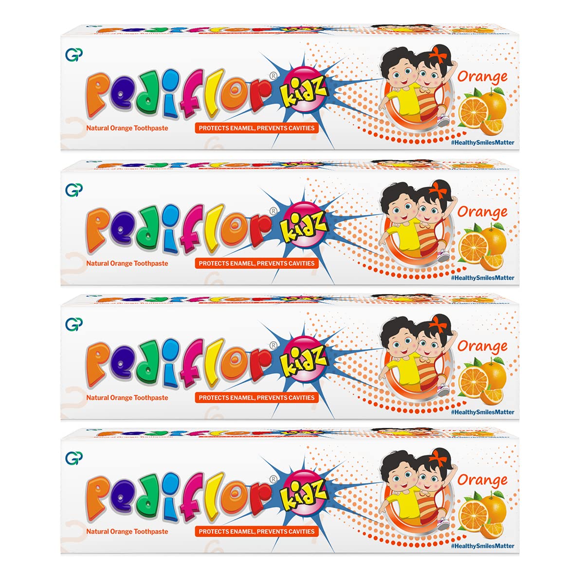 PediflorKidz Anticavity Fluoride Orange Flavor Toothpaste for children | Family combo pack | Vegan Friendly (Pack of 4) 70g each (B0BC6DK749) Amazon Price History, Amazon Price Tracker