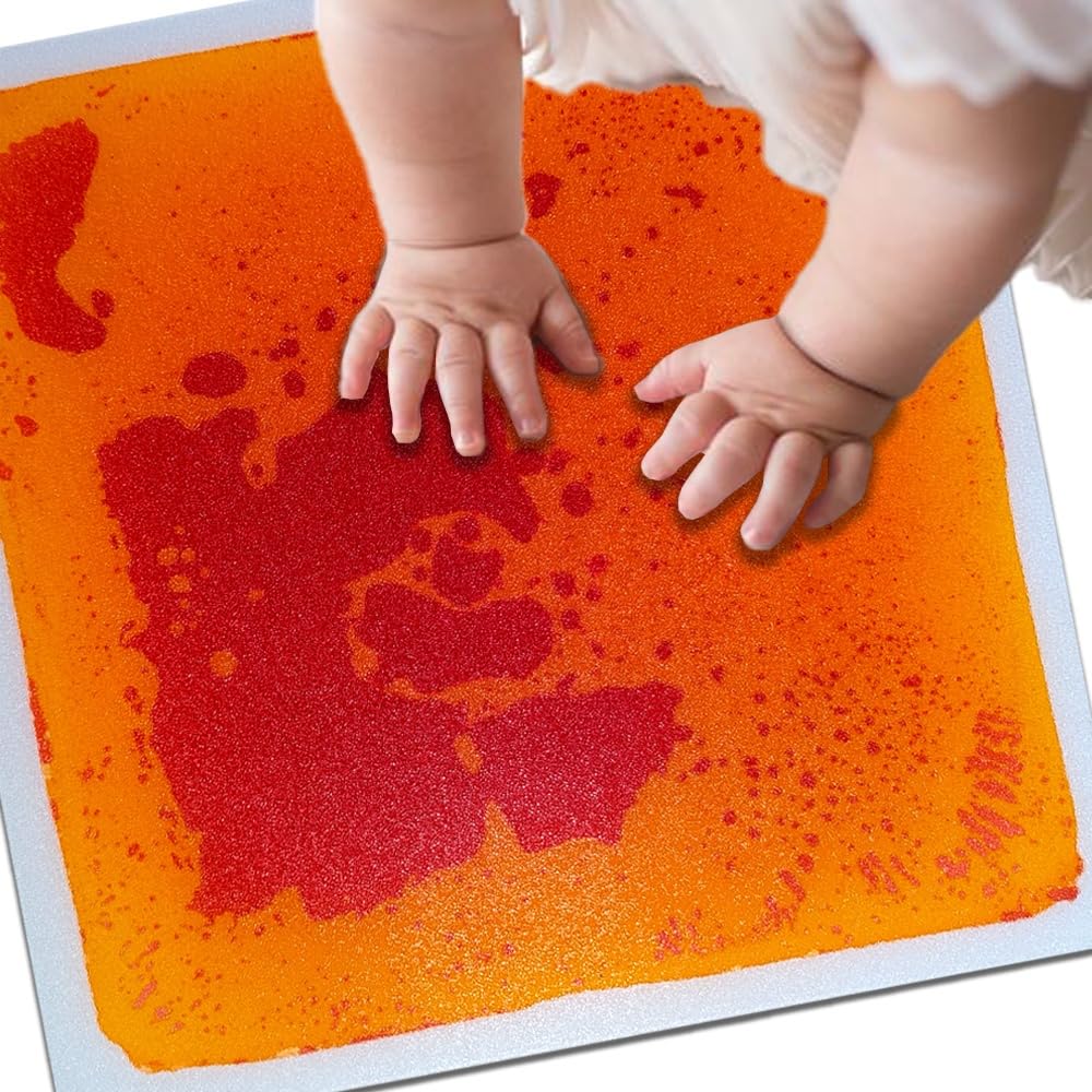 Mattonelle sensoriali per pavimento, confezione da 4 - Conformi alla norma EN71, marcatura CE, liquido non tossico per stimolare il tatto per autismo, ADHD e DSP - Gioco tattile stimolante per aule