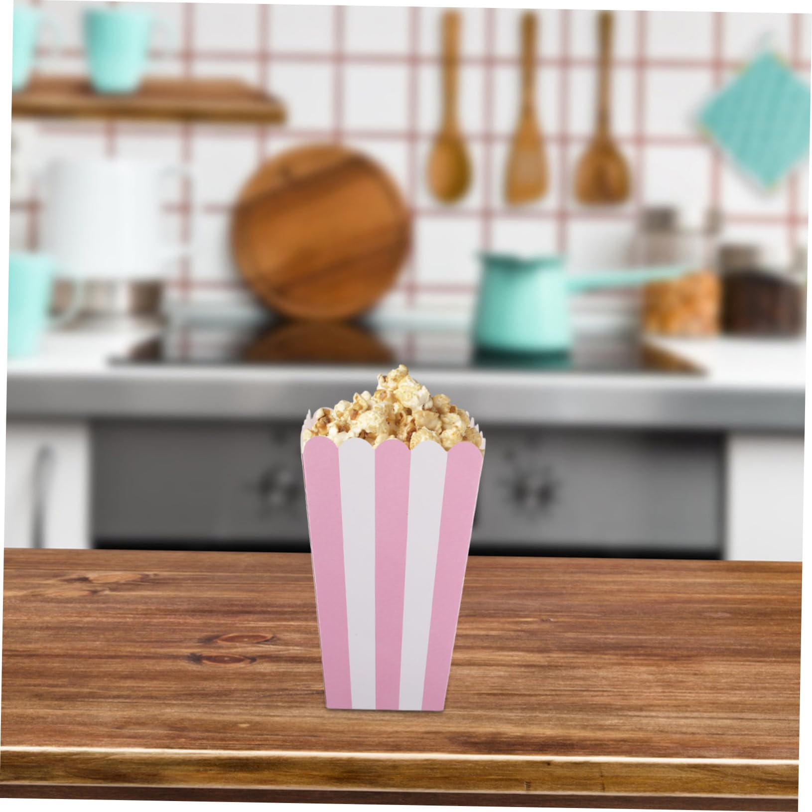 100 Piezas Cajas Pequeñas para de Papel con Diseño Rayas Resistentes al Aceite Contenedores para y Snacks para Fiestas Noches de Cine y Celebraciones de Cumpleaños