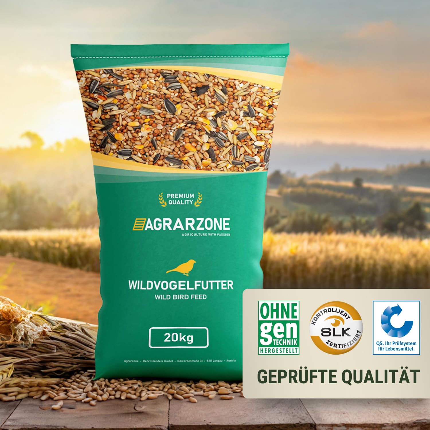 Nourriture pour Oiseaux Sauvages 20 kg - Mélange de Graines de Tournesol sans Poussière