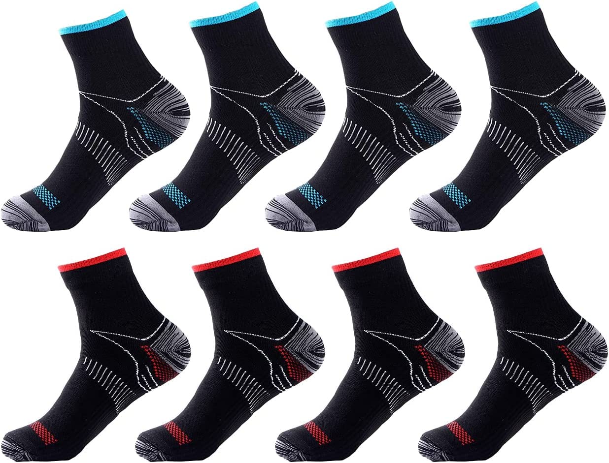 beusilay 8 Pairs Compression Socks for Women and Men Best for Running,Athletic,Nurses,Travel & Flight Socks for Calf & Ankle Support,Sports,Maternity Pregnancy