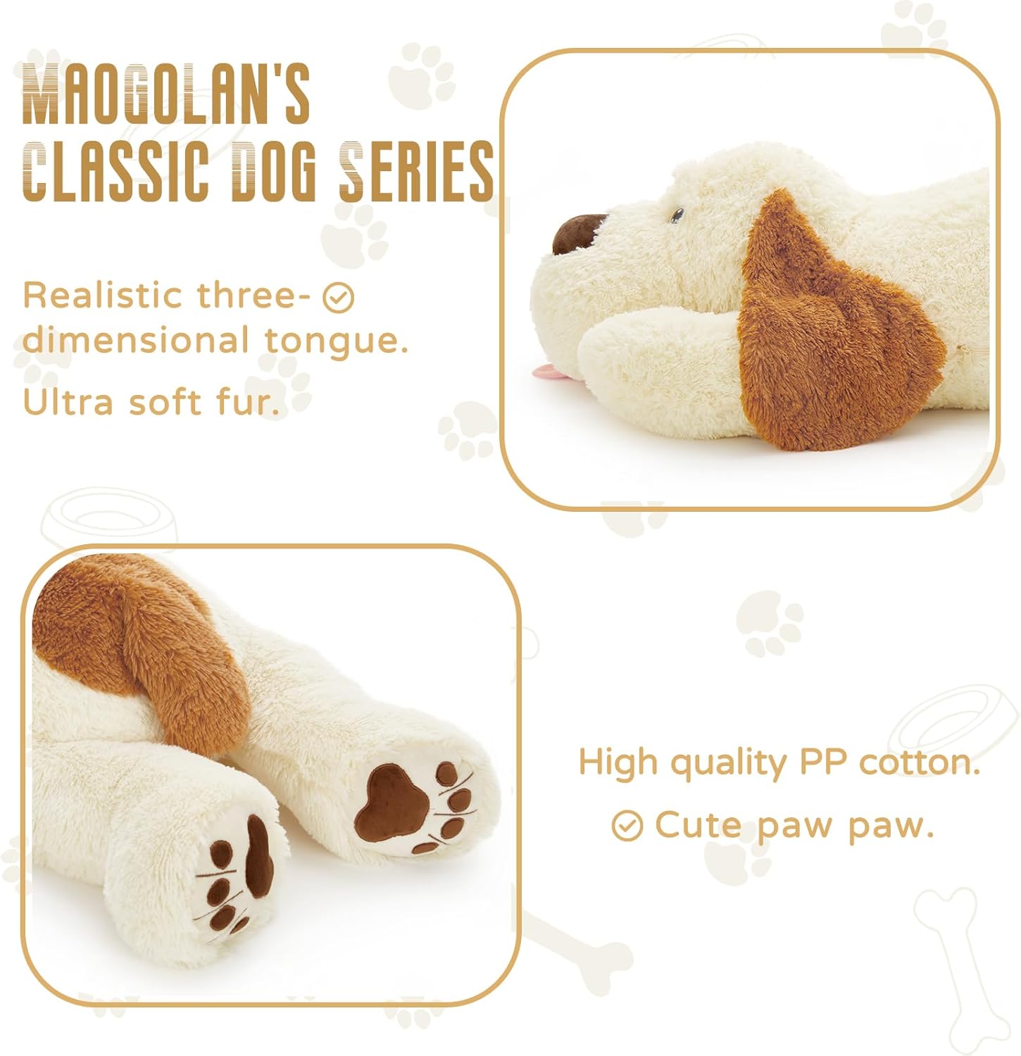 MaoGoLan Giant Stuffed Puppy Dog Big Plush Extra Large Stuffed Animals Soft Plush Dog Pillow for Girls Kids 31 inch