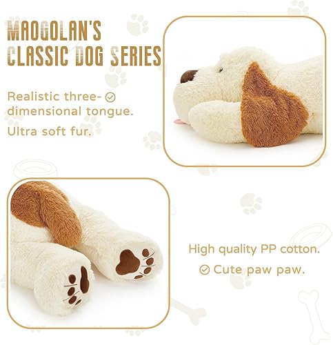 Miniatura 36 de MaoGoLan Peluche de perro gigante, perro de peluche grande de 31 pulgadas, almohada de peluche esponjosa y tierna, juguete de cumpleaños para niñas