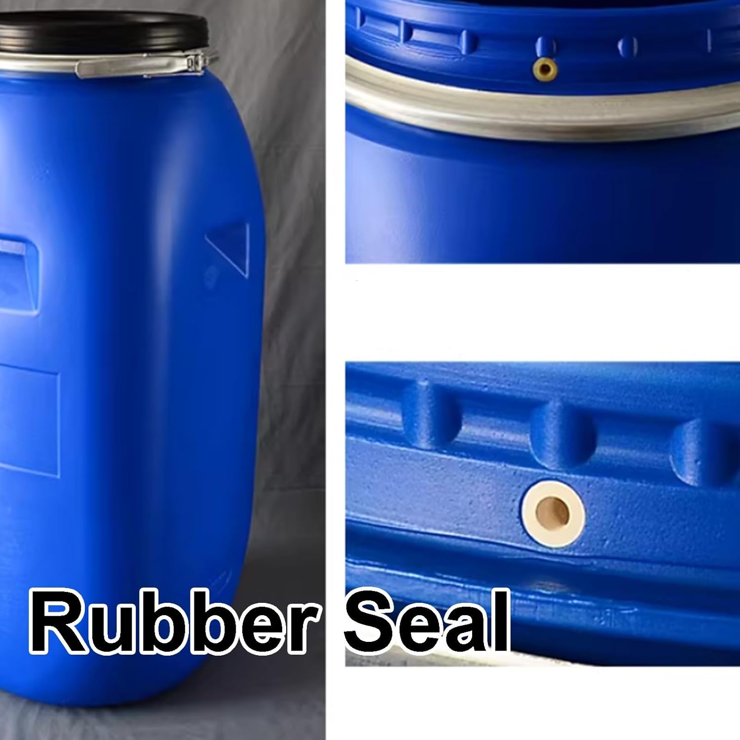 Shipping Barrel, Plastic Drum Bucket with Sealing Ring, Concave Handle and Grip Design, Leak-Proof Airtight Storage Container, for Home Kitchen Garage(30L)