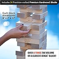 Vista 4 de Jenga Gigante - Bloques de madera dura - Se apilan hasta más de 4 pies - Licencia oficial - JS6