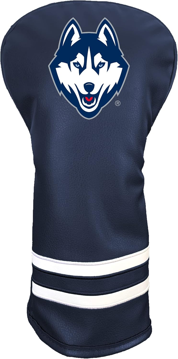 Team Golf NCAA ビンテージ ドライバー ゴルフクラブ ヘッドカバー (プリント) フォームフィットデザイン レトロデザ