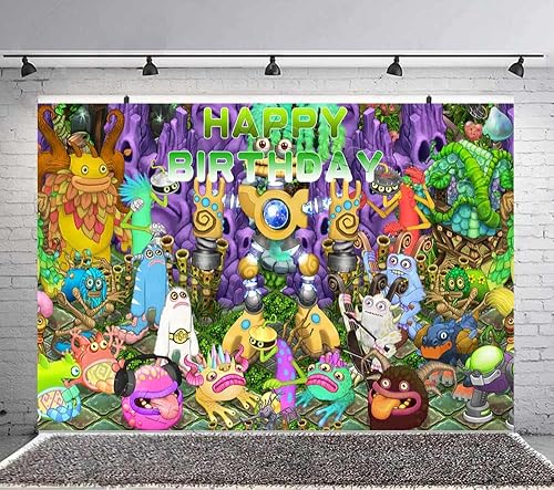 Miniatura 1 de My Singing Monster - Telón de fondo de princesa para cumpleaños, baby shower, suministros de fiesta, pancarta de fondo, fotografía de decoración de