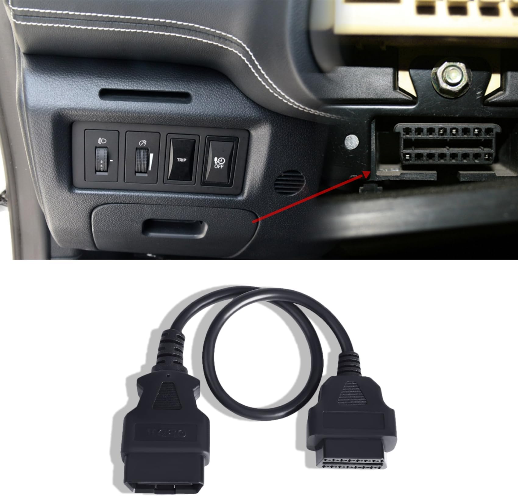 OBD1 to OBD2 Adapter, OBD2 Scanner Diagnostic Tool, Cable Code Reader OBD1 Scan Tool, 16 Pins Diagnostic Tool Connector Adapter Cable Replacement for GM