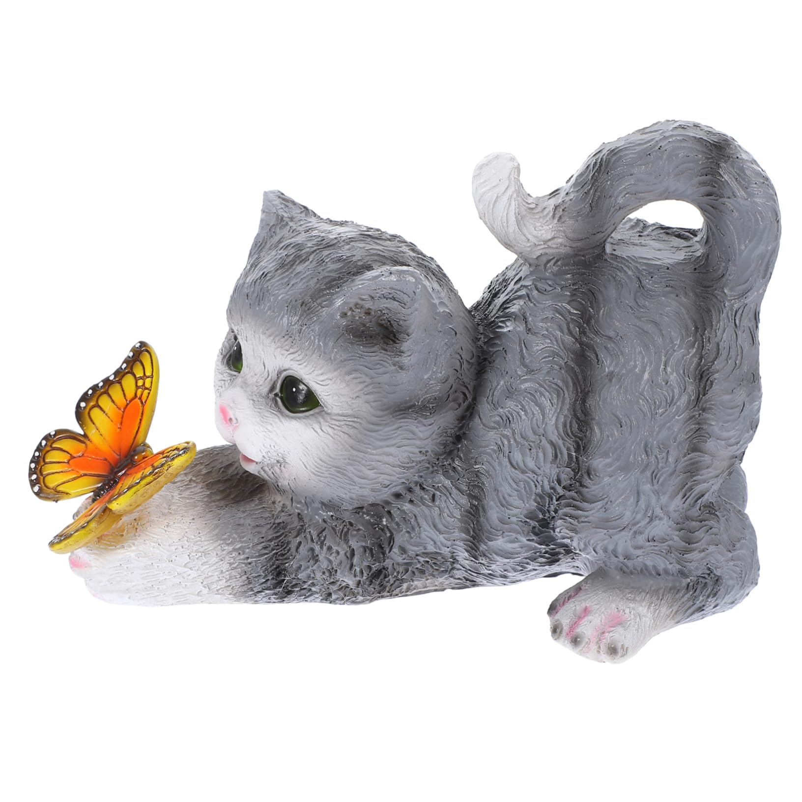 INOOMP Lebensechte Katzenstatue aus Kunstharz als Kleines Katzenmodell | Dekorative Nachbildung in Realistischer Form, für Sammler und Katzenliebhaber, Kompakt für Passende Räume