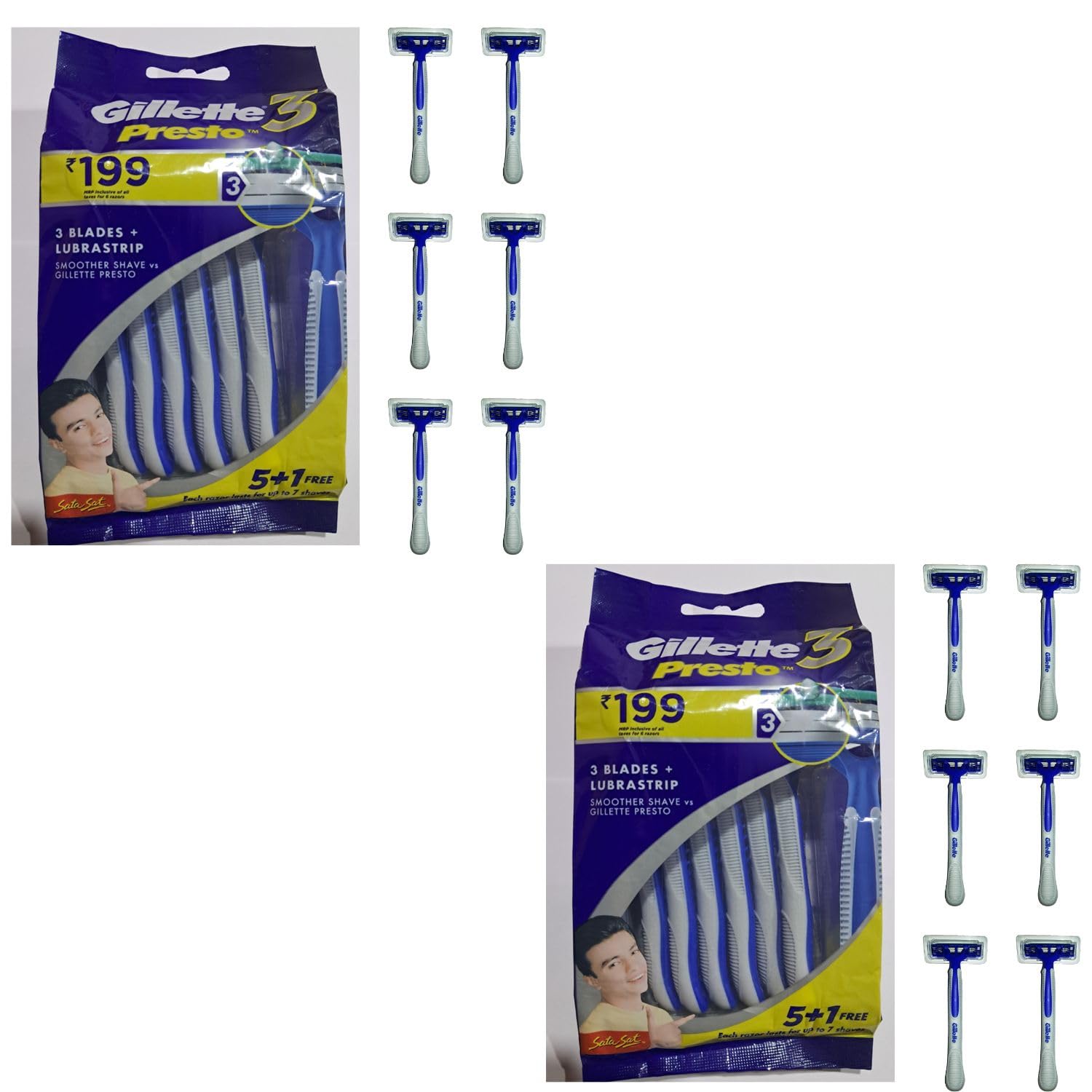 Excellent Quality Presto 3-Blades For smoother Shaving with Lubra Strip (6 In 1) For Man- (Pack of 2) by AMAZPRIME-image-32