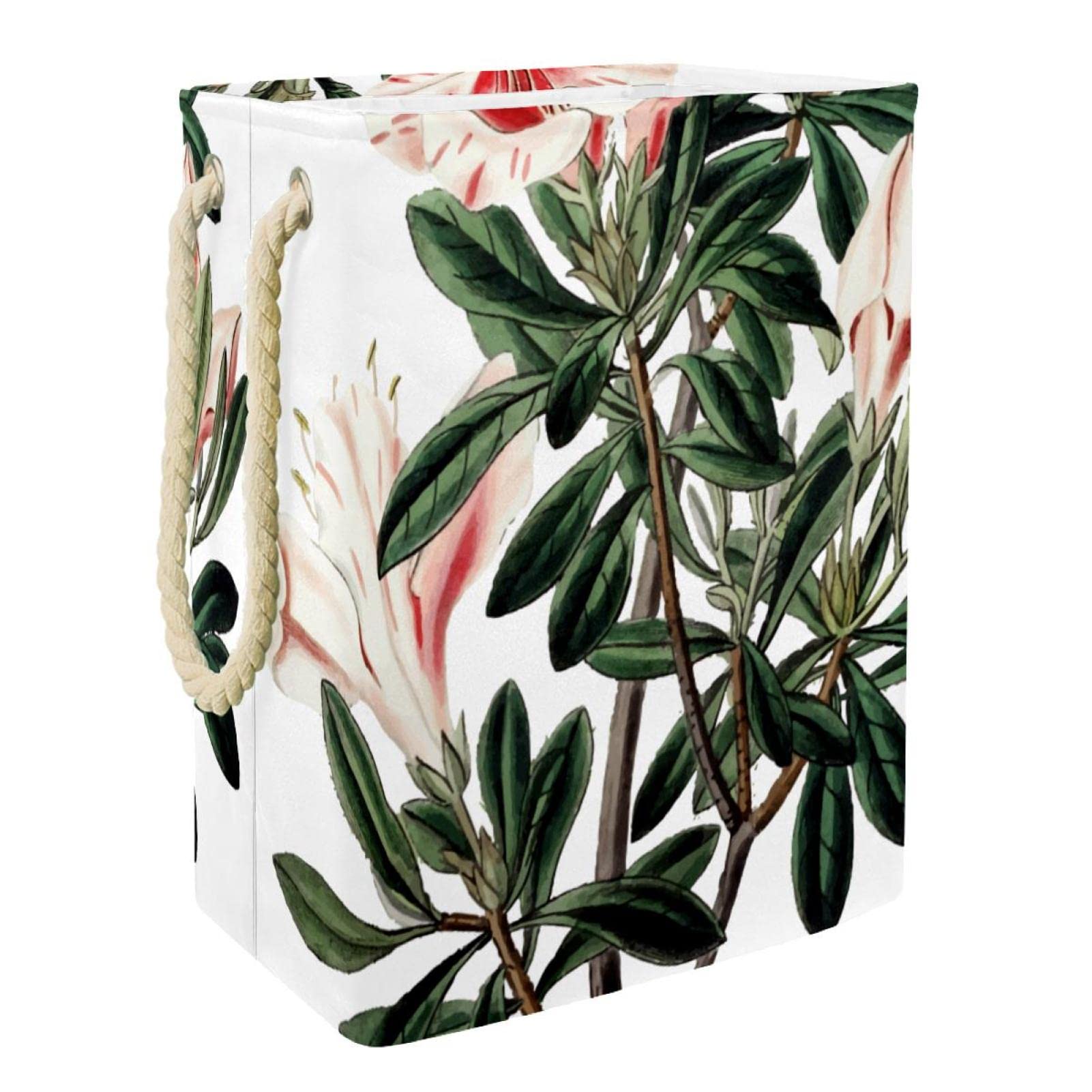 Panier à linge imprimé fleurs pour le rangement du dortoir et de la salle de bain