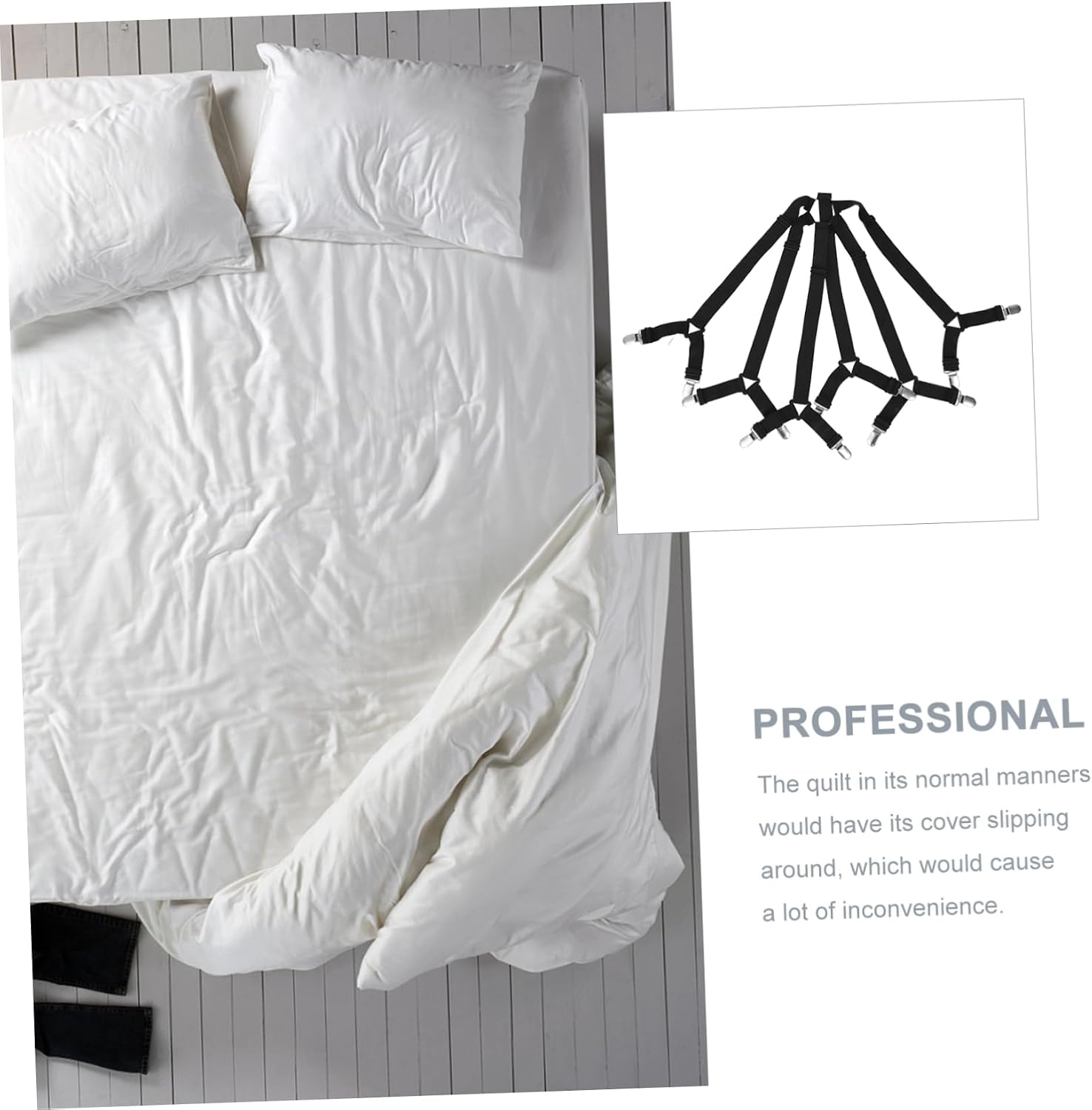 Alipis Sheet Way Bed Sheet Fasteners with Clips Elastic Strap Grippers for Securely Holding Mattress Pads and Tablecloths Easy to Install and