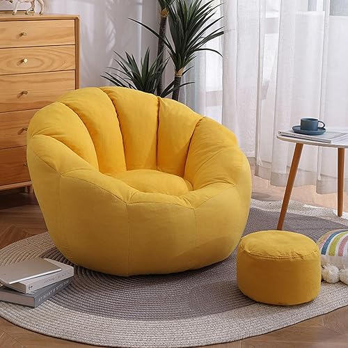 Sofá perezoso multicolor, (sin rellenos) de algodón con forma de flor de sol, muebles relajantes para decorar tu casa, amarillo, grande