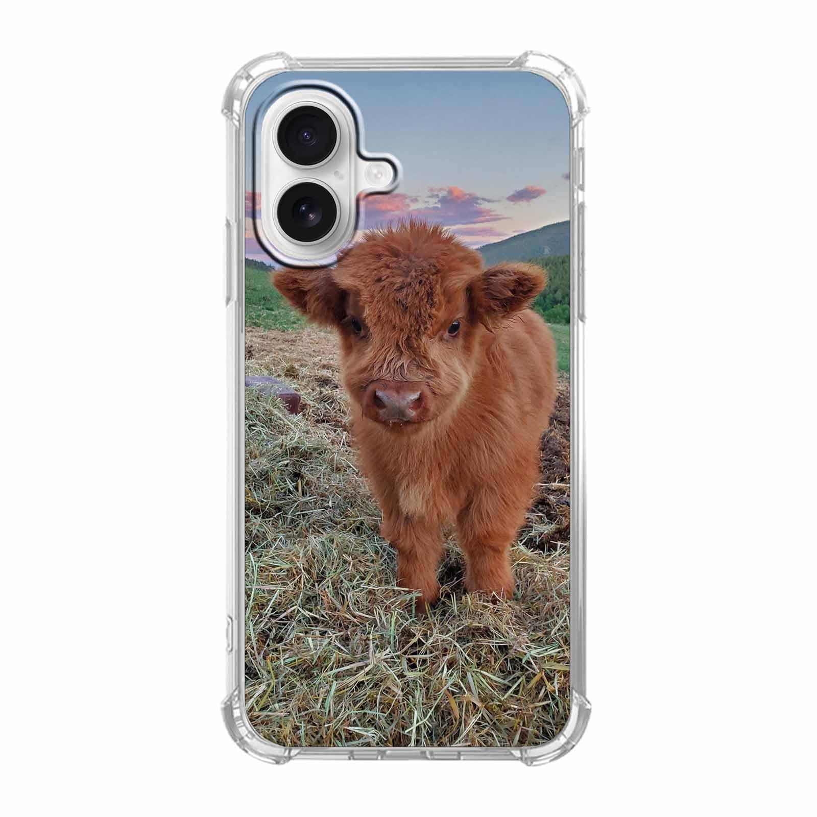 malegaon Cute Cows Case for iPhone 16,Cool Farm Cattle Pattern,Soft TPU Full Cover Case for iPhone 16