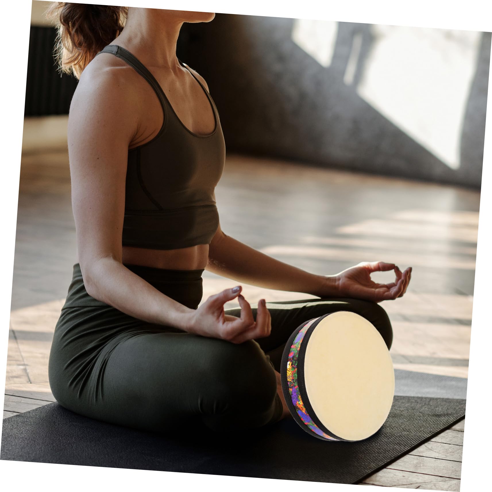 VANZACK Tambour De L’océan 20 Cm En Peau De Mouton, Instrument De Percussion Pour Débutants, Sons D’ondes Apaisants Pour Contemplation, Concerts Et Détente, Tambour Rond Éducatif Adultes