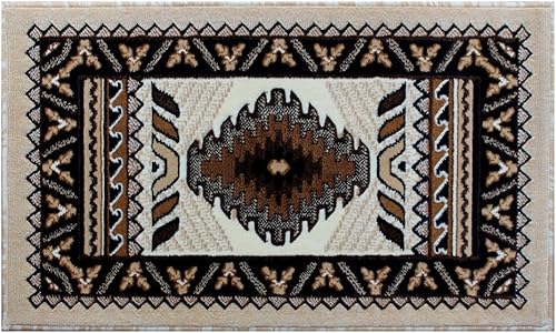 Alfombra South West Mat diseño D 143 marfil (24 x 40 pulgadas)