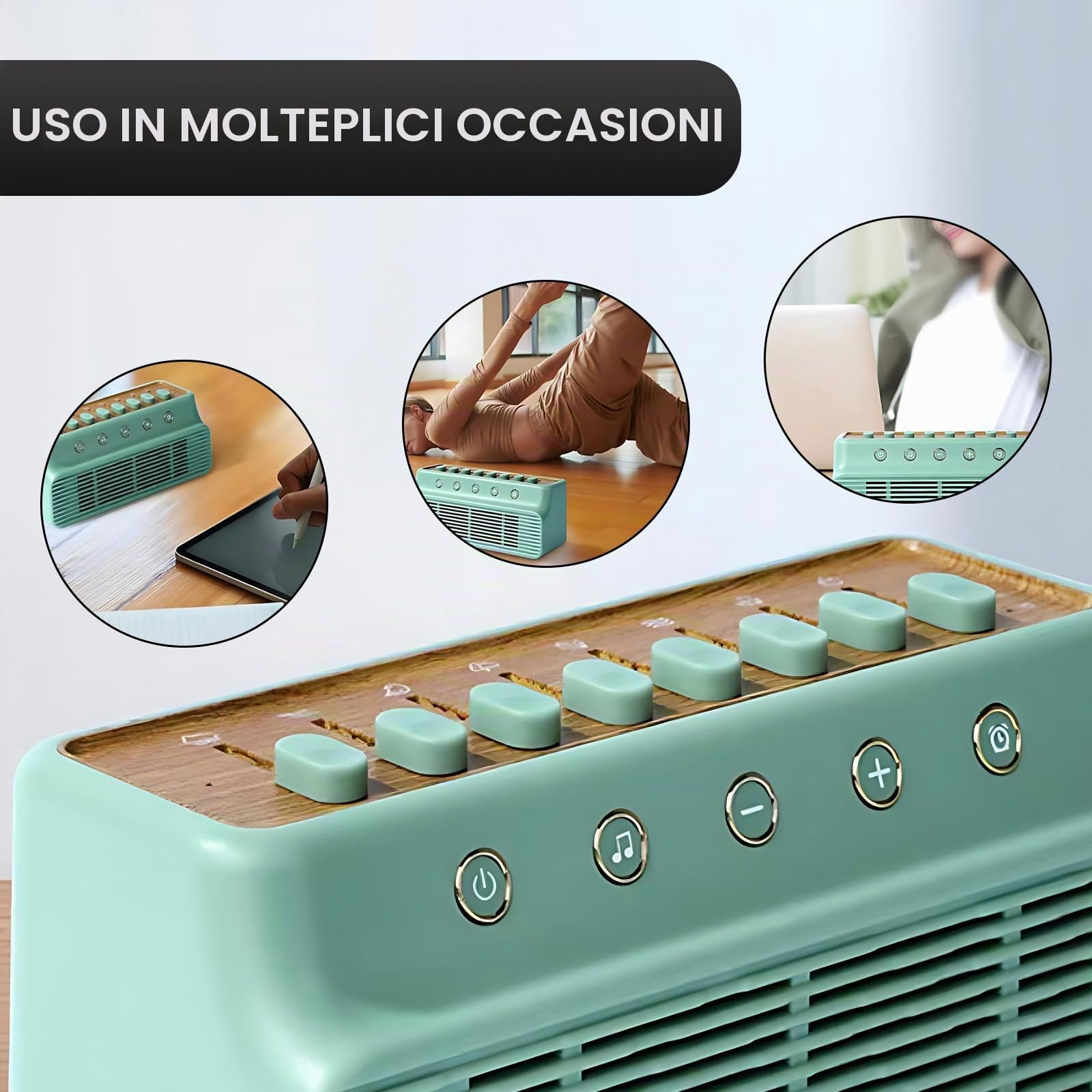 Macchina Per Rumore Bianco, 8 Opzioni Di Mixer Di Suoni Della Natura, Altoparlante Bluetooth, Temporizzazione A Tre Velocità, Per Dormire, Casa, Ufficio, Viaggi, Relax, Green
