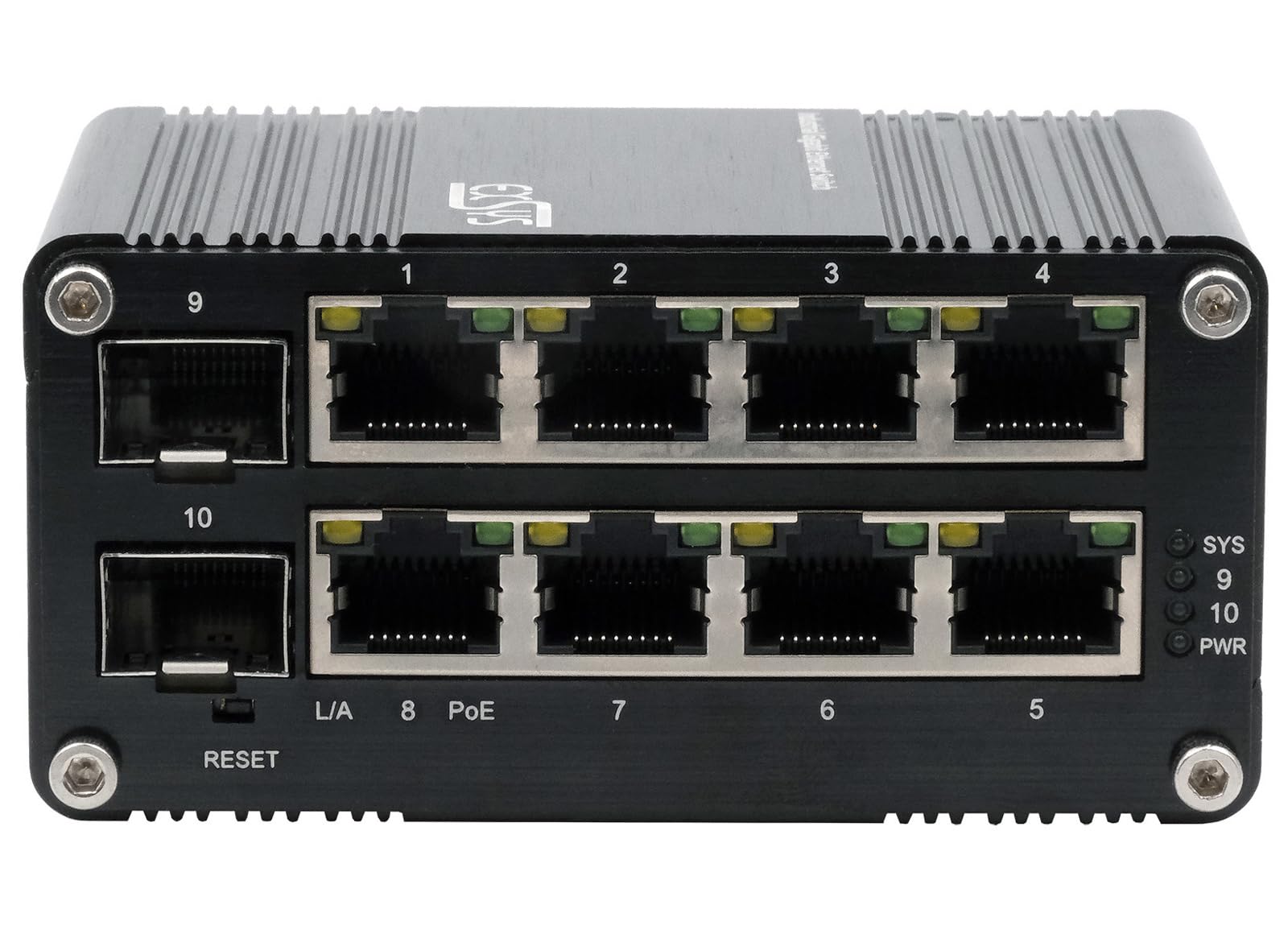 Exsys Gmbh Mini 8+2-Port Industrial Gigabit Sfp Poe+ Switch, WeB-Managed (eX-62035mpoE-Sfp)