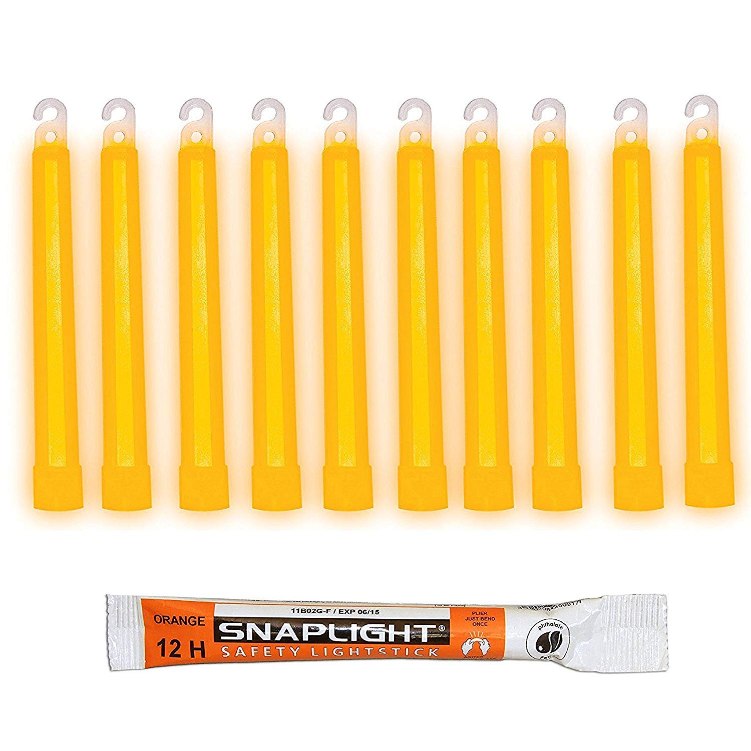 Cyalume Bastoncini Luminosi Arancione SnapLight Glow Sticks 15 cm - 6 Inch Light Stick ultra-luminoso con una durata da 12 Ore (Scatola da 100 pezzi)