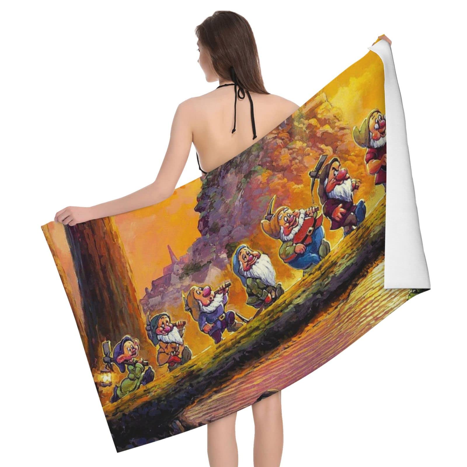 Amazon｜白雪姫と7人の小人 バスタオル 多機能 速乾タオル 吸水性に