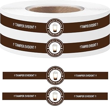 500Pcs Safe Secure Tamper Evident Seals Stickers for Drink Lids 1 x 9 Inch-Tamper Proof Stickers Food Delivery Sticker Sealed for Freshness Labels Drink Food Seals