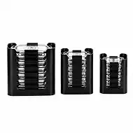 Food Container Lid Organizer for Rubbermaid Brilliance Lids, 3 Pcs Lid Organizers for Cabinet, Holds 24 Snap-On Lids, Stackable Kitchen Cabinet Organizer for 0.5, 1.3, 3.2 & 4.7 Cup Lid, Black