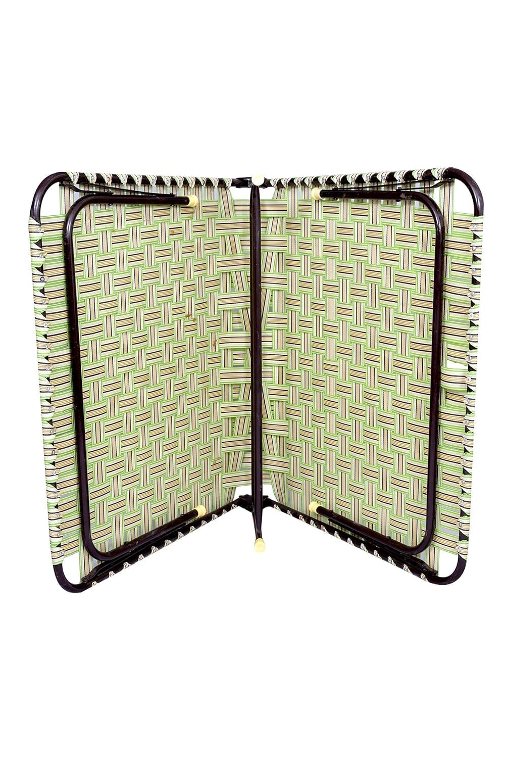 Anmol Premium Iron Folding Powder Coated Bed With 1.5-Inch Big Size Round Frame, Weighing Over 12Kg: 2-In-1 Niwar Design With Heavy Duty Ready To Use (6 X 3.5 Ft), Multi 1