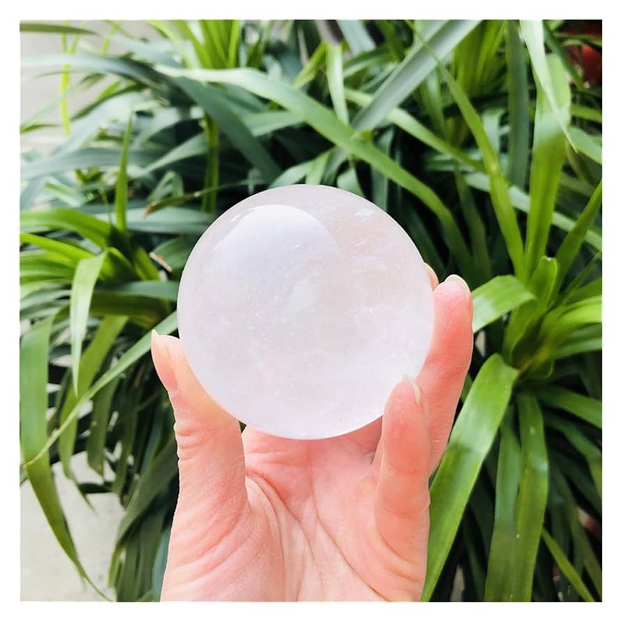 Amazon.co.jp: 5-7cmの自然な透明な水晶の水晶球を装飾のための