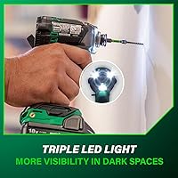 Vista 8 de Metabo HPT 18V MultiVolt - Controlador de impacto inalámbrico de triple martillo BOLT, kit de controlador de impacto con estuche, 2