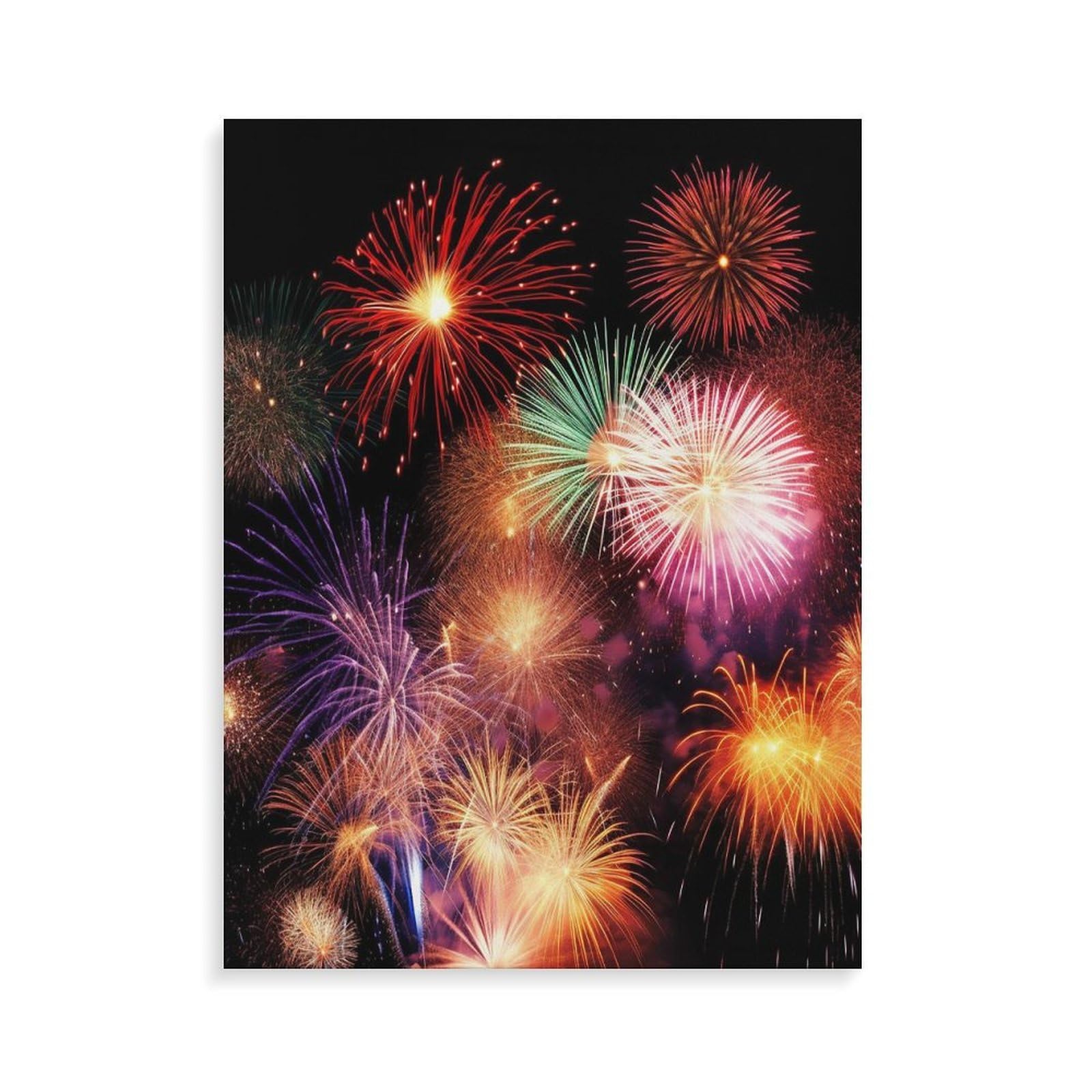 LPAGBCNU Wunderschönes Feuerwerk Malen nach Zahlen Kit für Erwachsene Anfänger Erwachsene Malen nach Zahlen Kits auf Leinwand DIY Acryl Ölfarben Malerei mit Pinseln als Geschenk Home Wall Decor