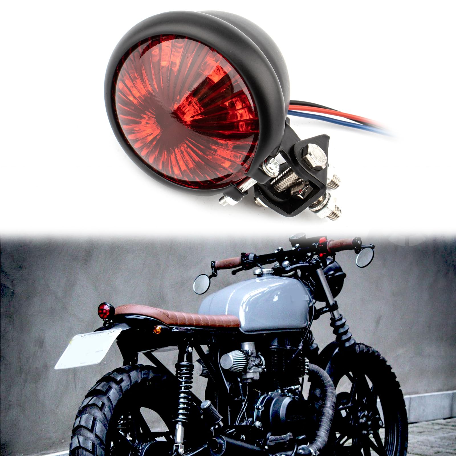 12V Motocykl Tylne Światła Stopu Czerwone LED Hamulec Tylny Lampy dla Street Bike Chopper Bobber Cafe Racer Cruiser Custom