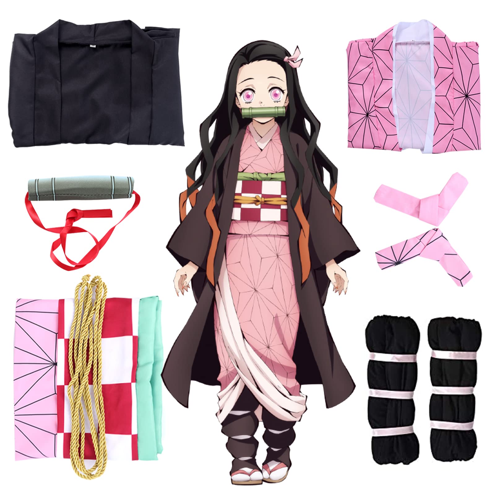 Formemory Demon Slayer Kamado Nezuko Cosplay Kids Costume Nezuko Kimono