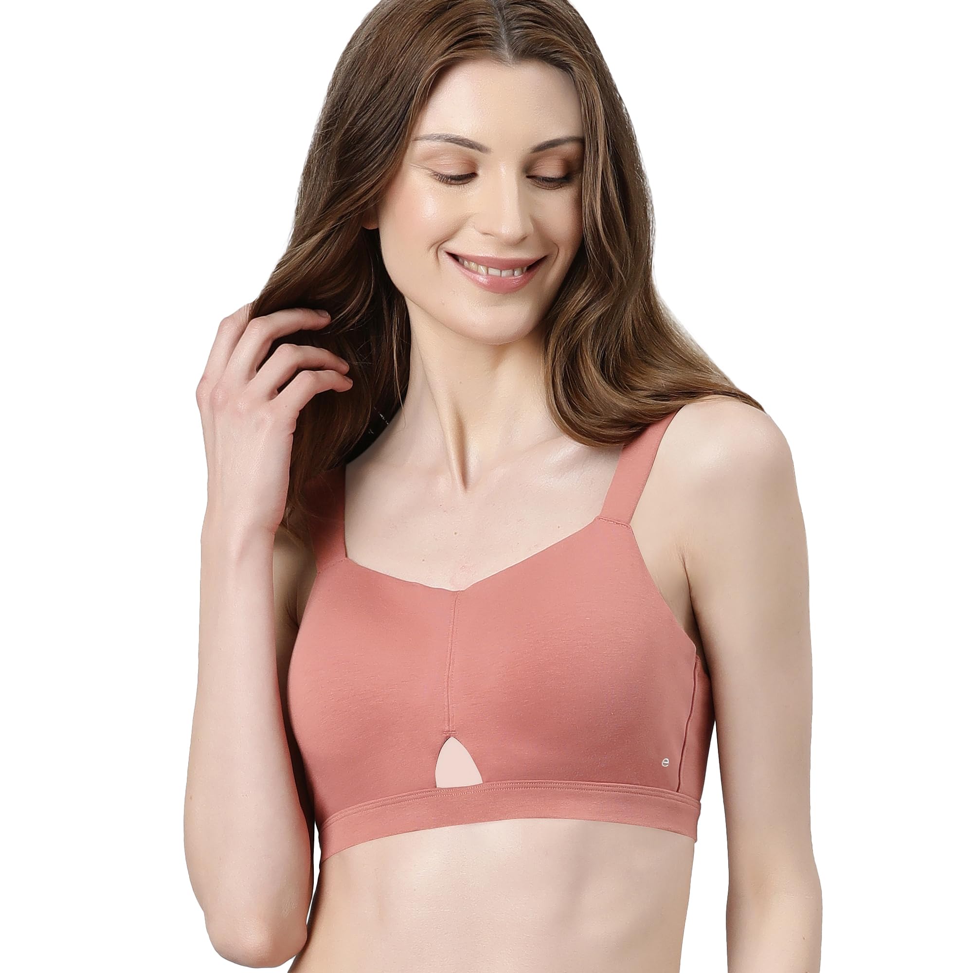 Women's Everyday Cotton Minimizer Bra - Padded, Non-Wired, Full Coverage, Lightweight, Cloud-Soft Cups with Jiggle Control
