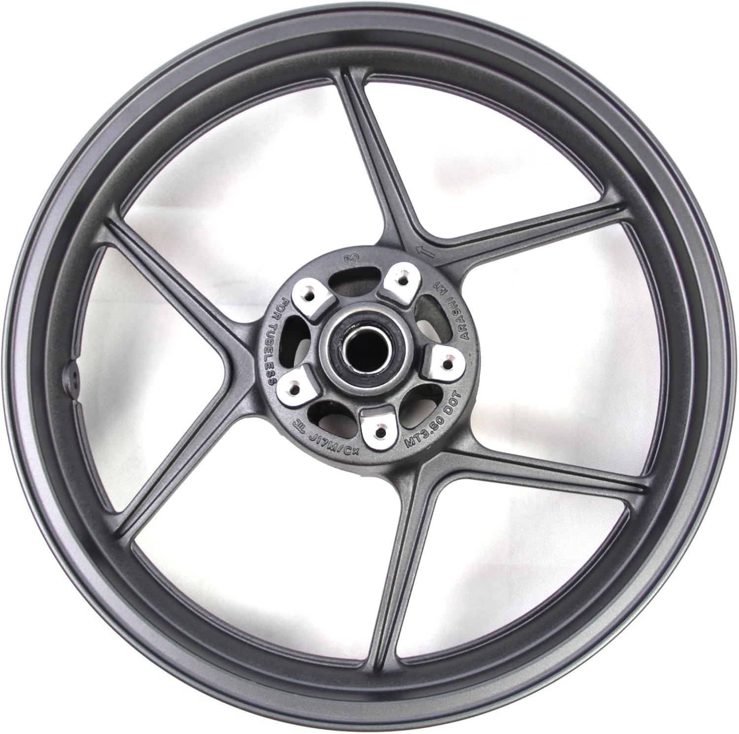 Matte Black Front Wheel Rim and Brake Discs Rotors Compatible with Kawasaki Ninja ZX10R 2008-2010, Motorcycle Replacement Accessories Parts