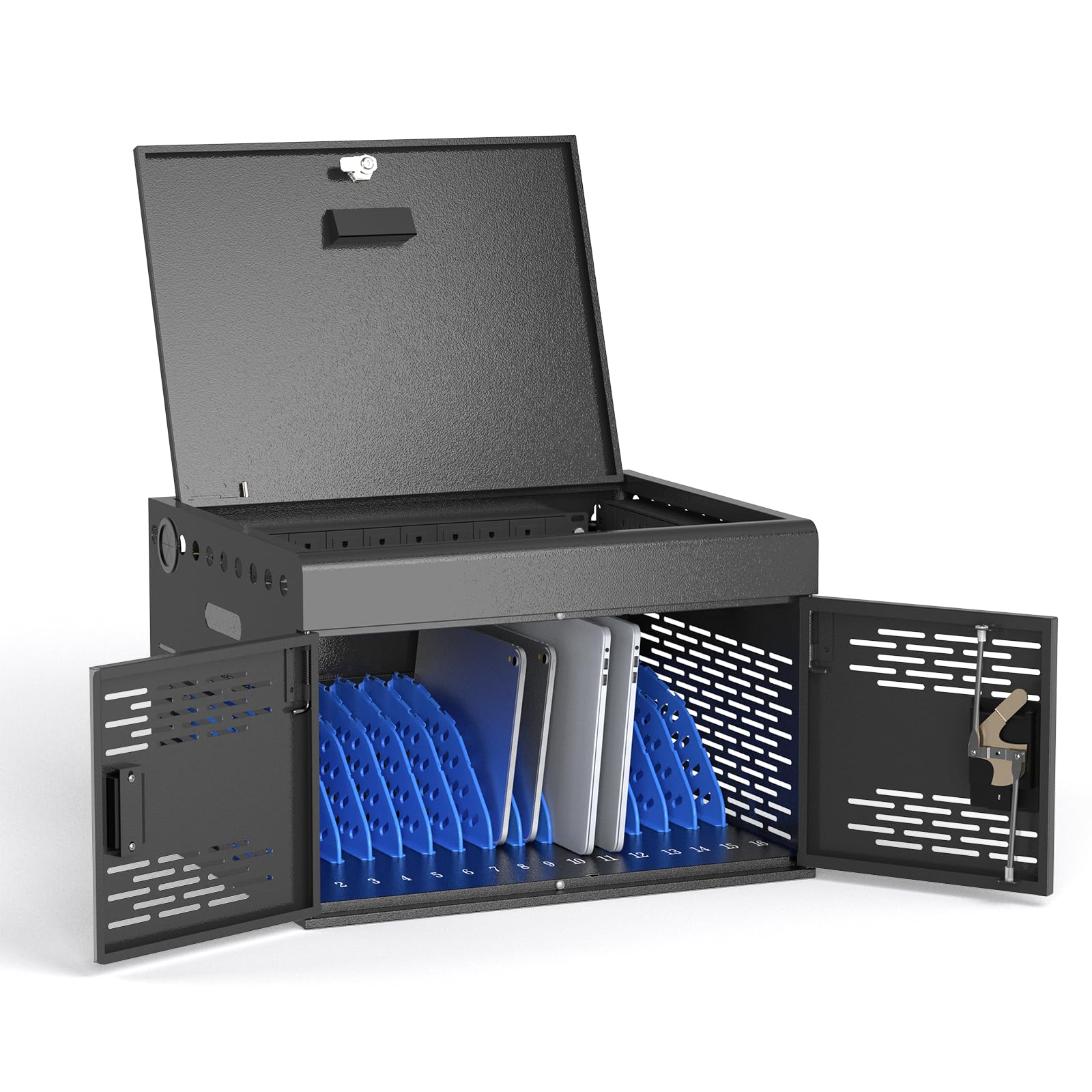 Ipad Cart Secure Device Charging Locker 16 Bay Laptop Charging Cabinet ...