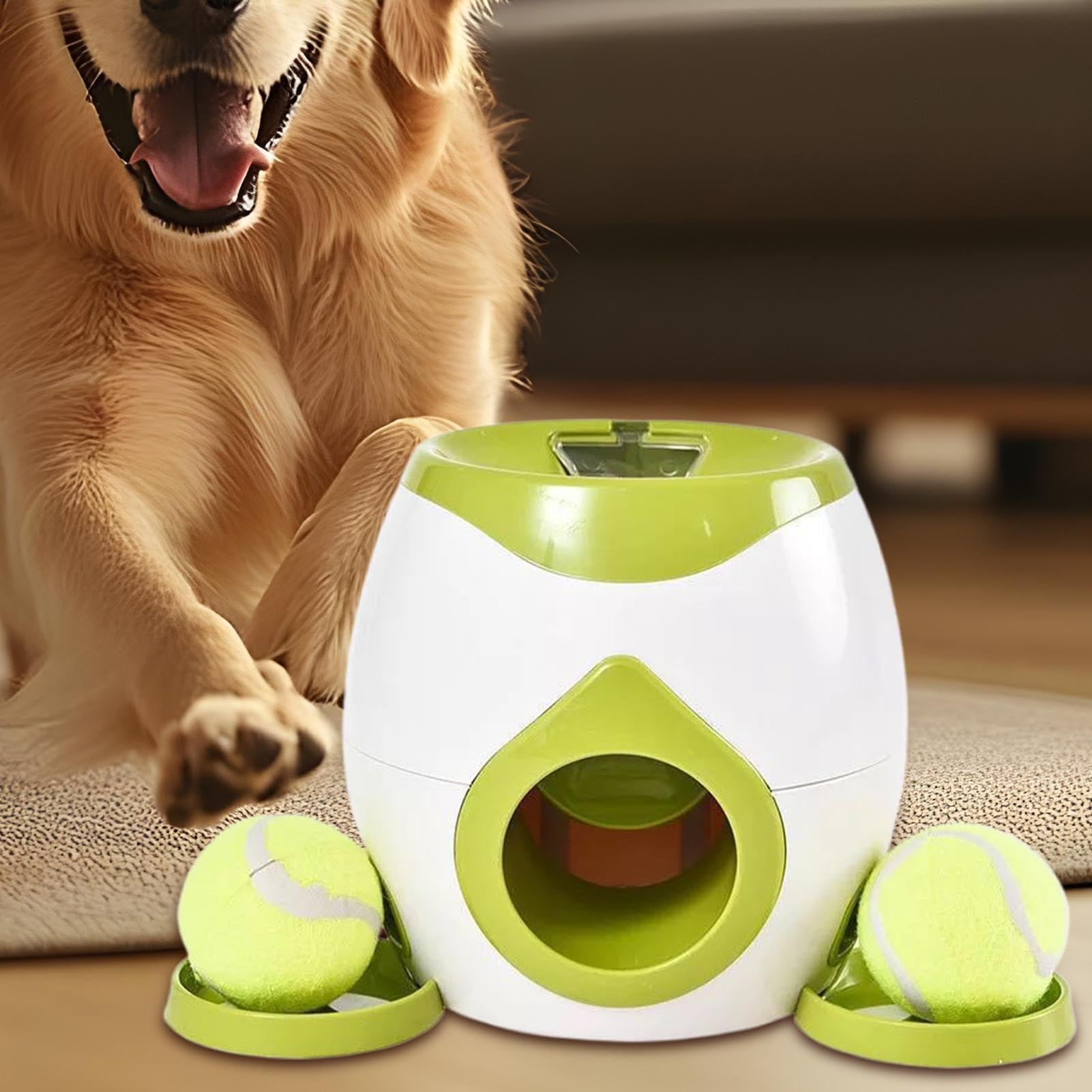 Tireur de balle pour chiens, lance-balle pour chiens - Automatique du lanceur de baseball pour animal de compagnie,Enrichissement de stimulation mentale de tir de balle interactive avec mangeur pour m