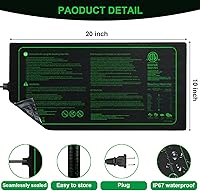 Vista 2 de Alfombrilla térmica para plantas de semillero con certificación ETL, almohadilla térmica hidropónica cálida para inicio de semillas, jardinería