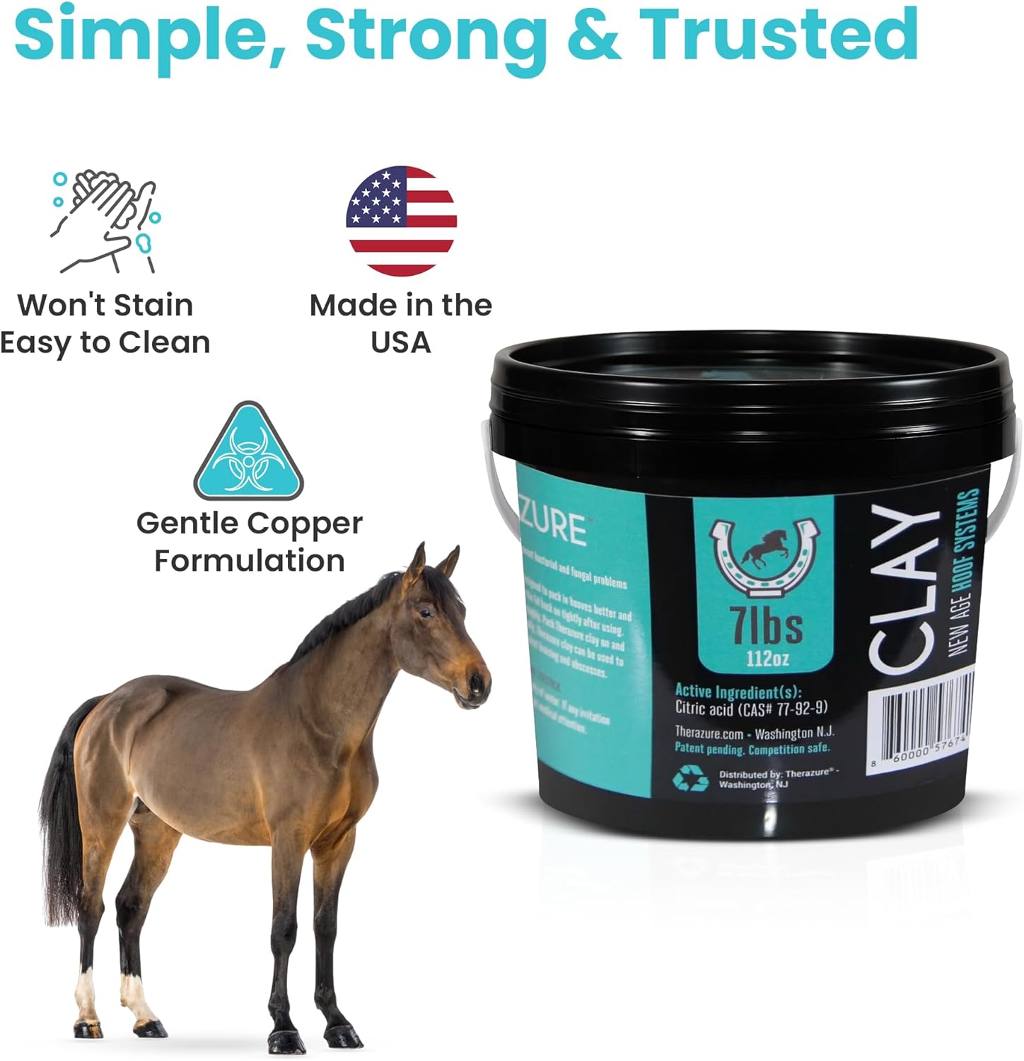 *New Heat Resistant Formula* Horse Hoof Thrush Treatment Clay and White Line Equine Care: Effective on Horses, Cows, Goats, Sheep, Pigs and All Hooved Animals-7lb Bucket