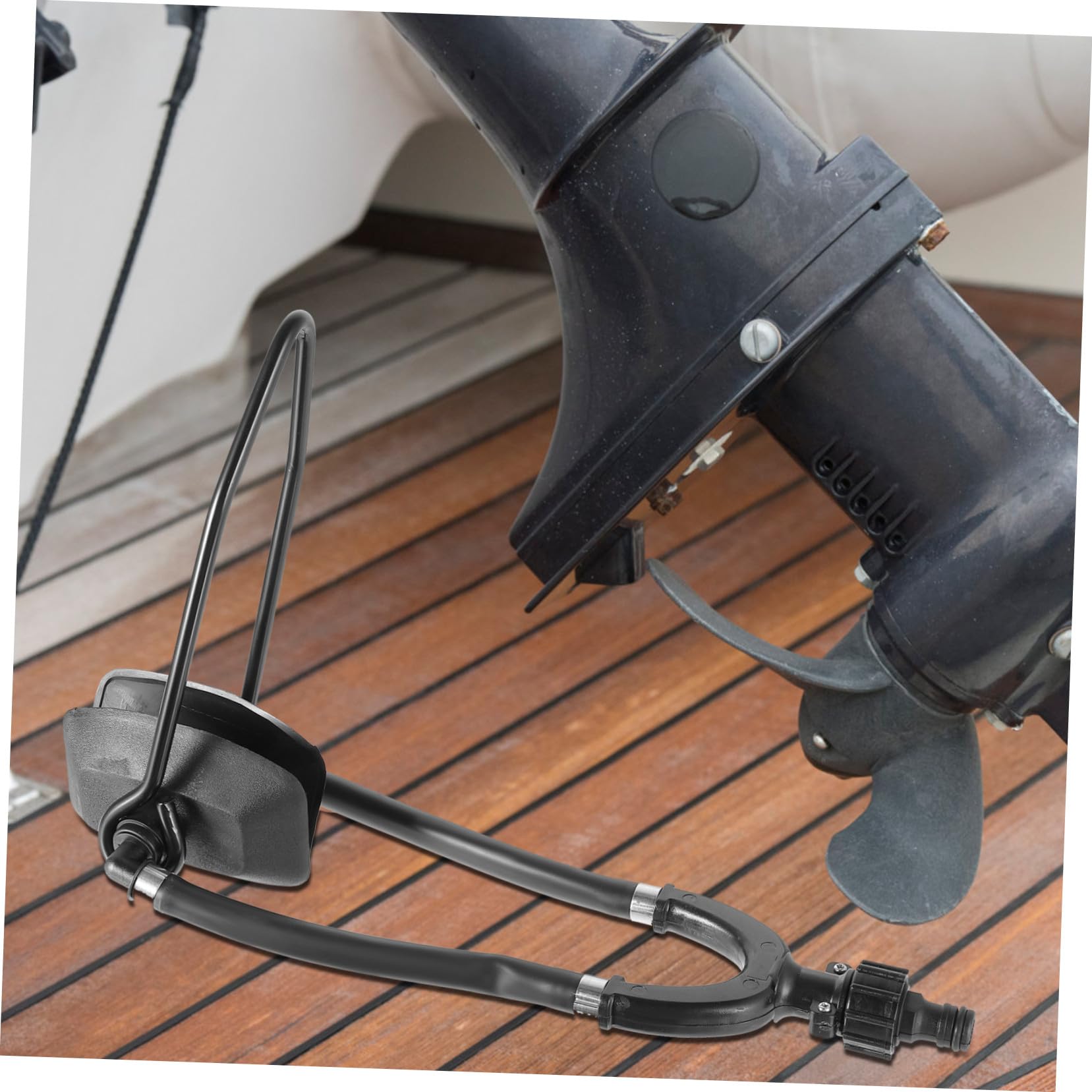 GALPADA Kit per La Pulizia del Motore Doppio Ingresso, Lavaggio Motore per Barche, Dispositivo Rettangolare Compatibile Tubi da Giardino Standard, Adatto a Motori Esterni e Entrofuoribordo