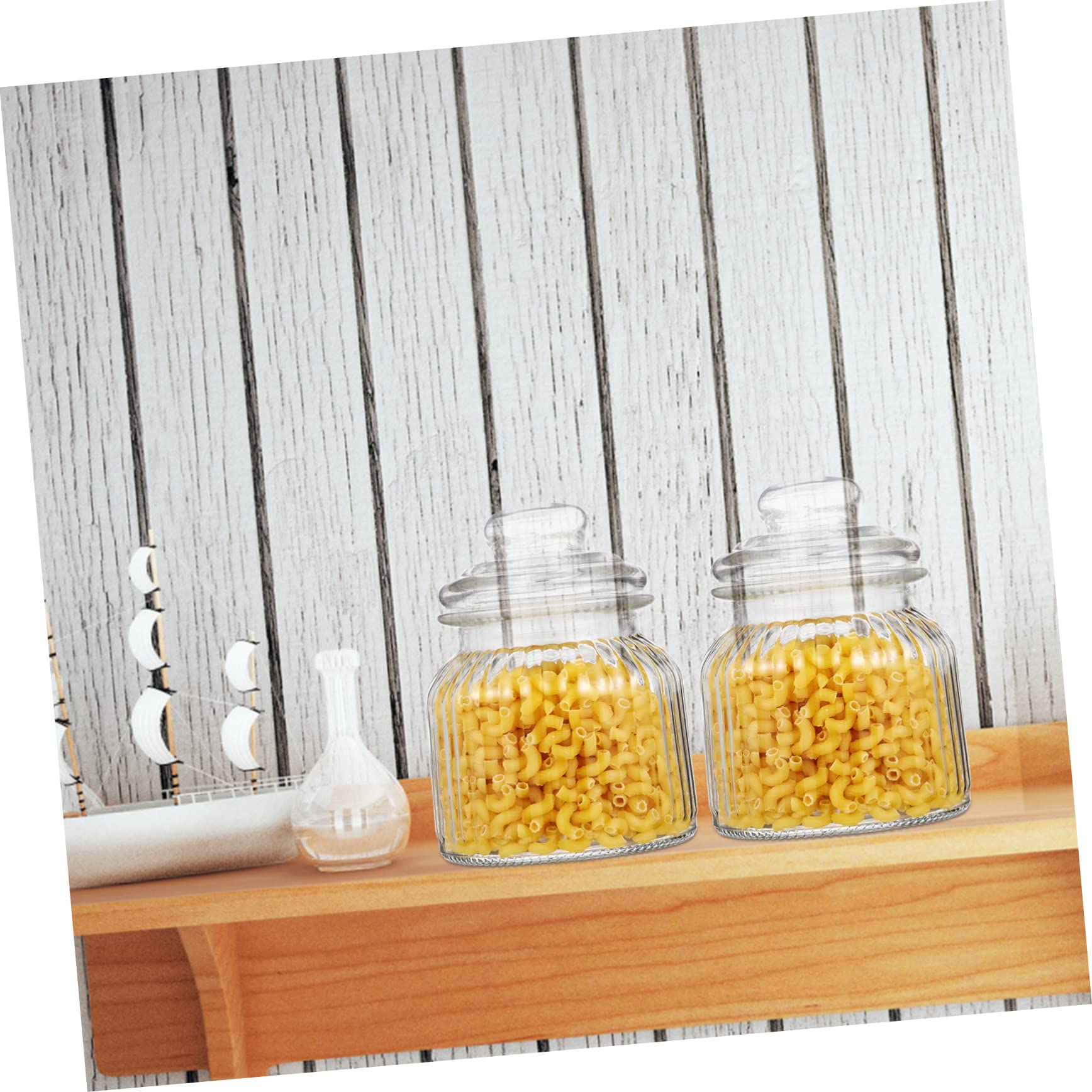 Dichtes Glas Vorratsglas 650ml, 2 Stück mit Deckel | Spülmaschinengeeignet, Vielseitig Einsetzbar, für Weihnachten und Neujahr