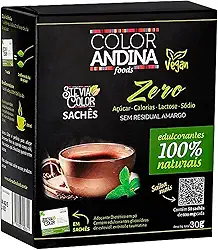Adoçante dietético em pó | Color Andina | display com 50 sachês de 800 mg
