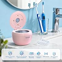 Vista 3 de Ultrasonic Retainer Cleaner Machine, 45kHz Dental Cleaning Pod for Denture, Mouth Guard, Night Guard, Aligner, Braces, Toothbrush, 200ML Denture