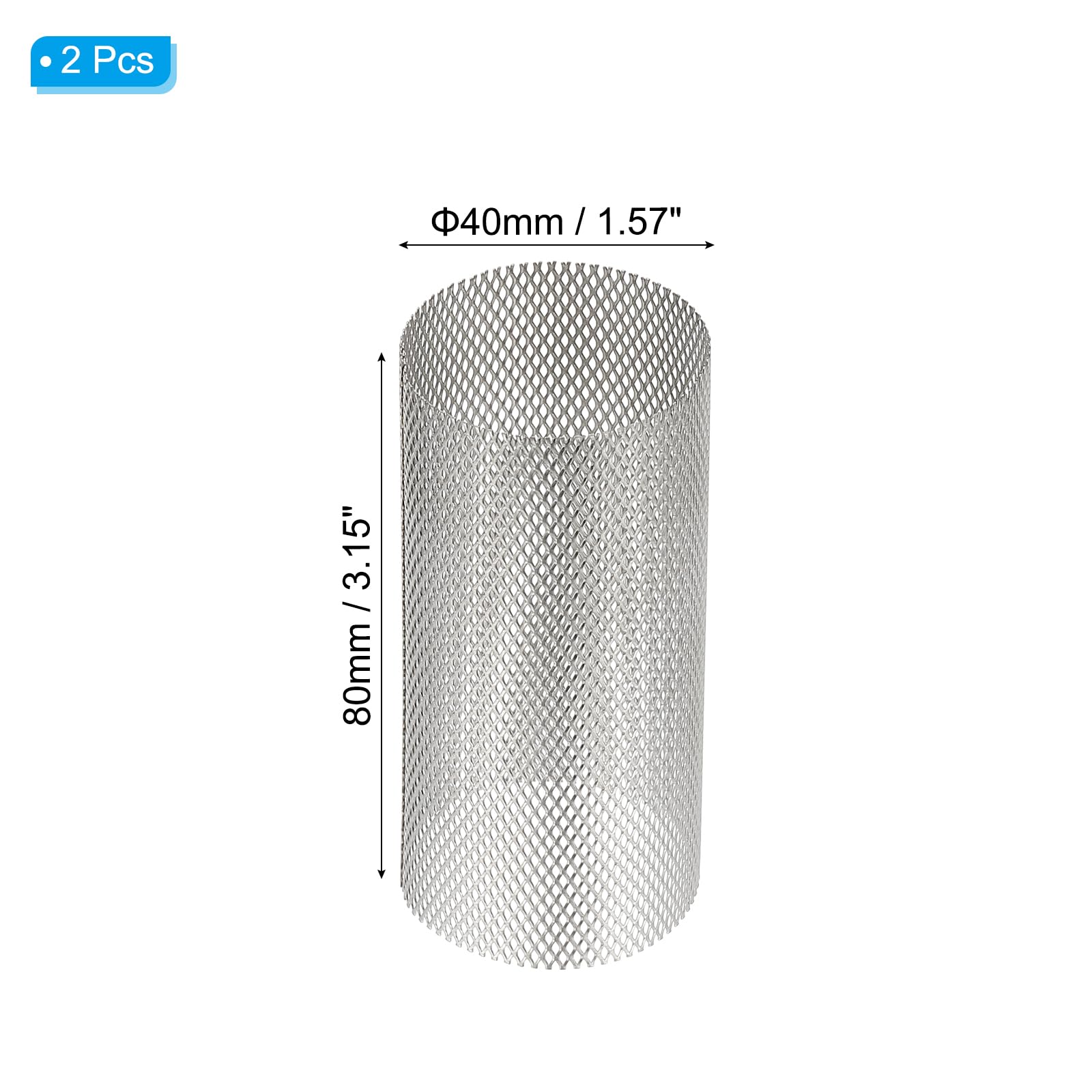 PATIKIL 2Stk 40mm AD Sieb Masche 80mm H Sieb Y Förmiges Sieb Filter Ventil Masche Sieb 304 Edelstahl Sieb Masche für Schmutz Pumpe Wasser Öl Trennung