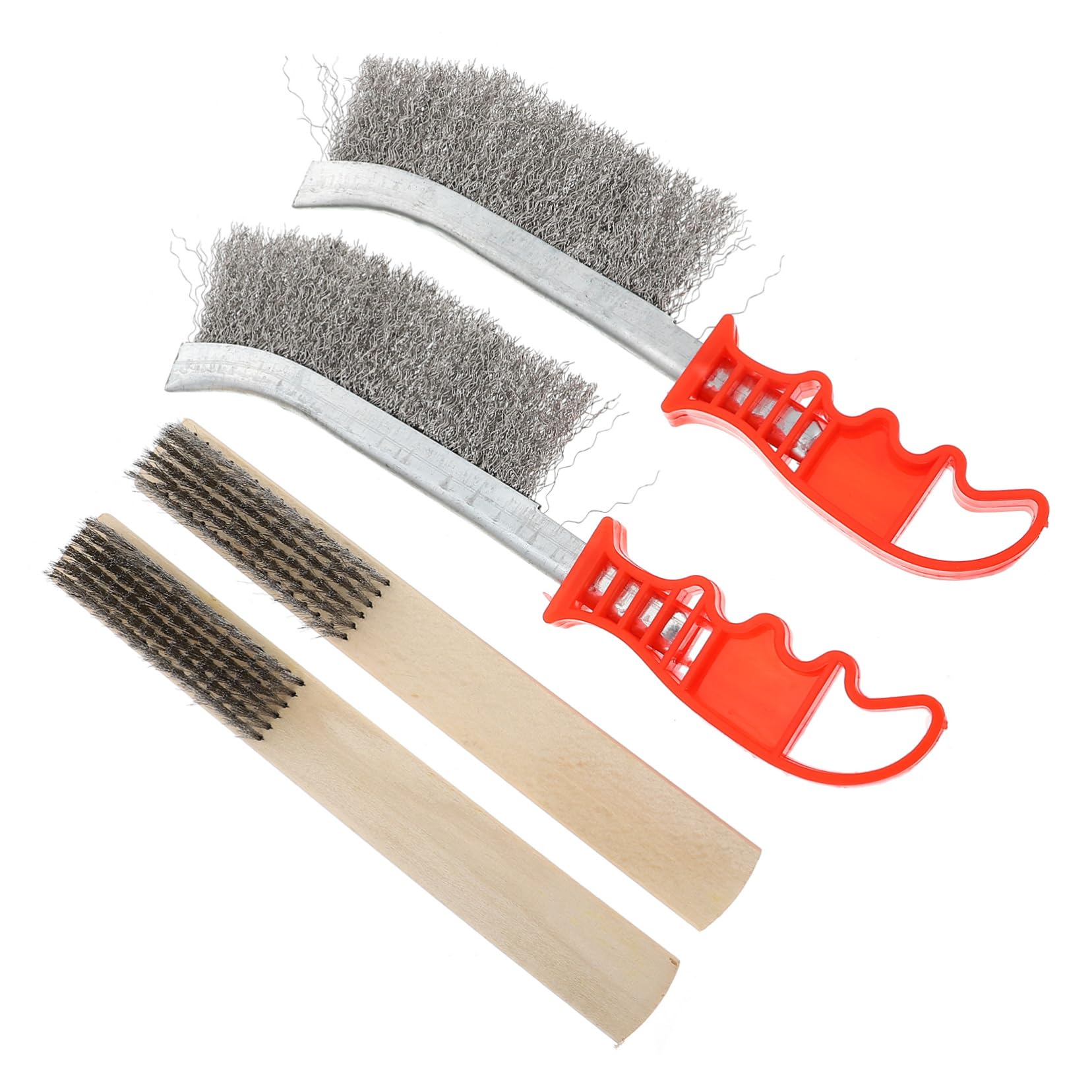 PRETYZOOM 1set Stainless Steel Cleaning Brush Motor Door Window Brush Stainless Brush Rust Removal Brush Metal Decontamination Brush Rust Cleaning Metal Cleaning Stainless Steel Brush 4pcs