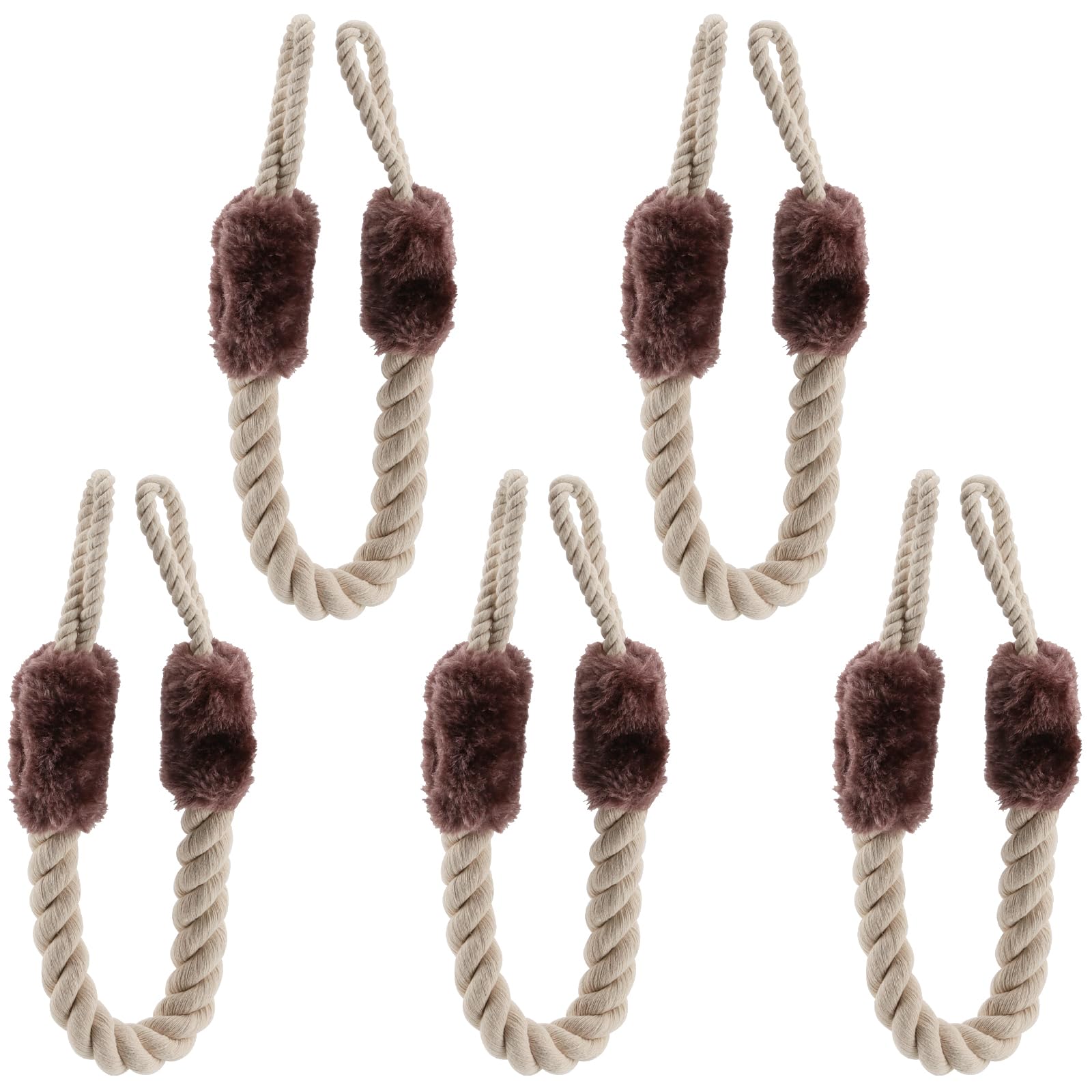 CHUEHKAK 5 Stück Türkordel Klemmschutz, Türseil Klinke, Türstopper Klinke, Türschnüre Klemmschutz 60cm für den Schutz von Fingern und Haustieren, Kein Zuknallen der Tür mehr, Weiß