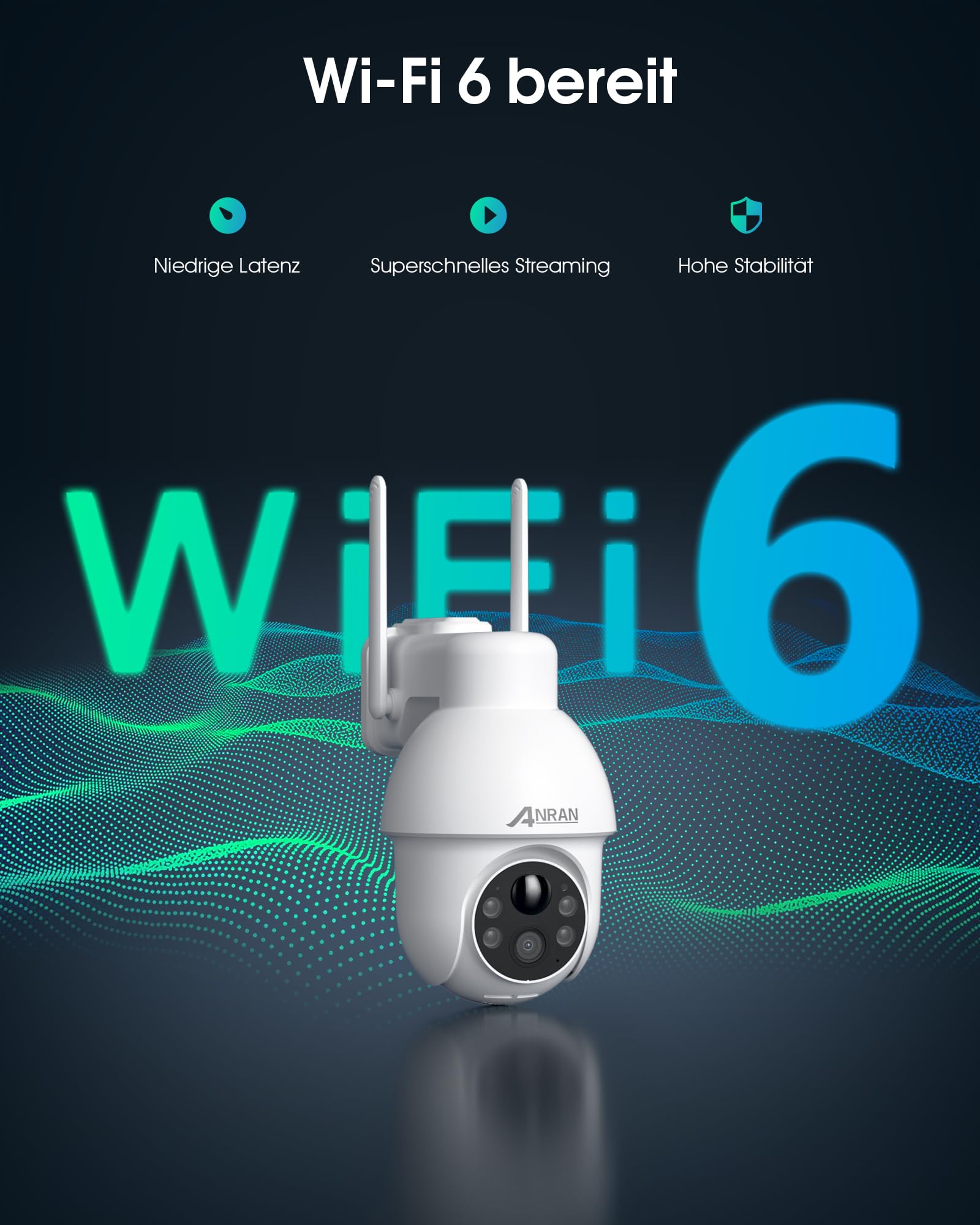 ANRAN 4K Solar Überwachungskamera Aussen WiFi,8MP Ultra HD 360°PTZ Kamera | Farbnachtsicht,2-Wege-Audio,PIR Bewegungserkennung,Personen-Erkennung per Infrarot Intelligenter Alarm,IP66,Für Alexa
