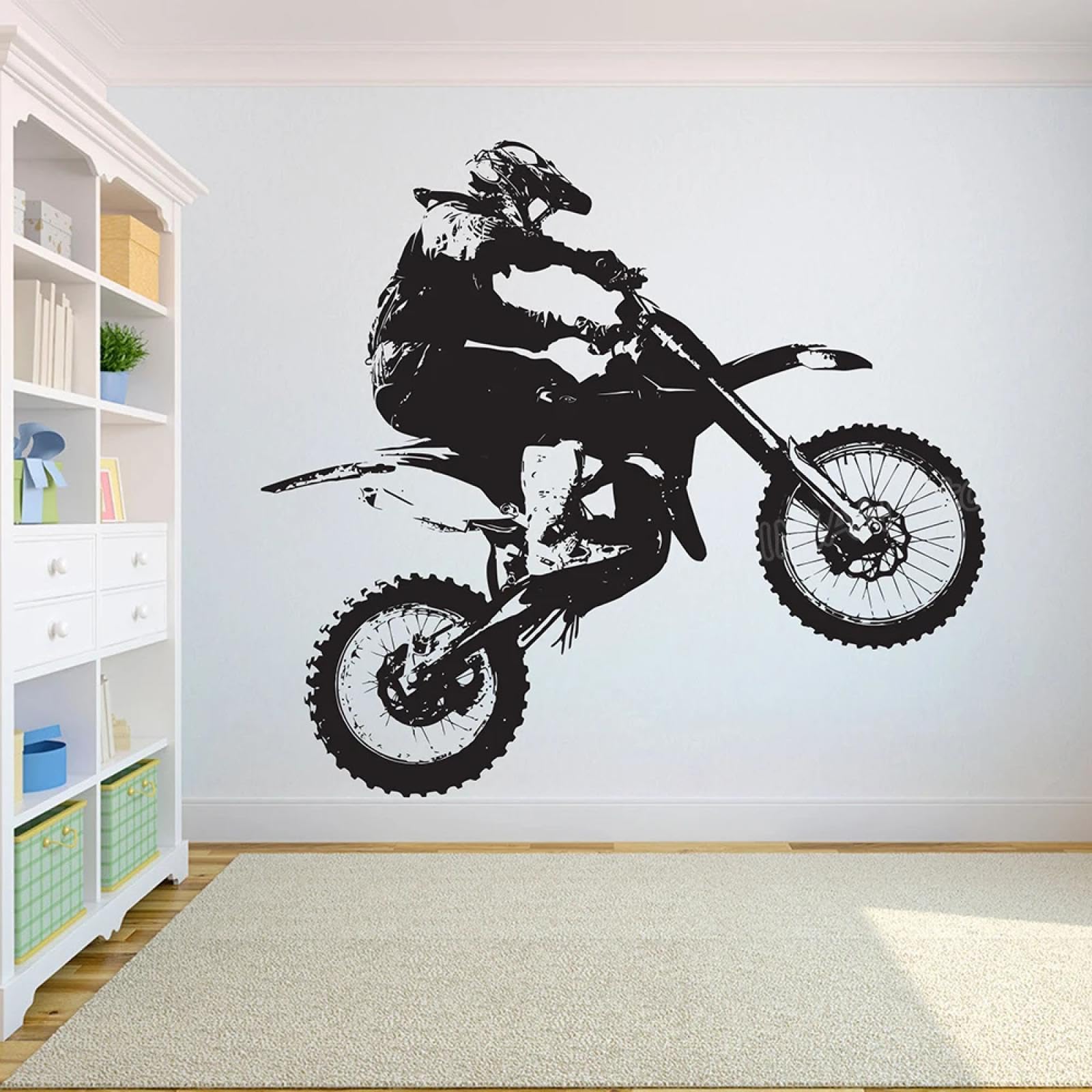 WEIMEIJIE Motorcycle Freestyle Off-Road Motorcycle Stickers Bedroom Off-Road Motorcycle Vinyl Wall Stickers