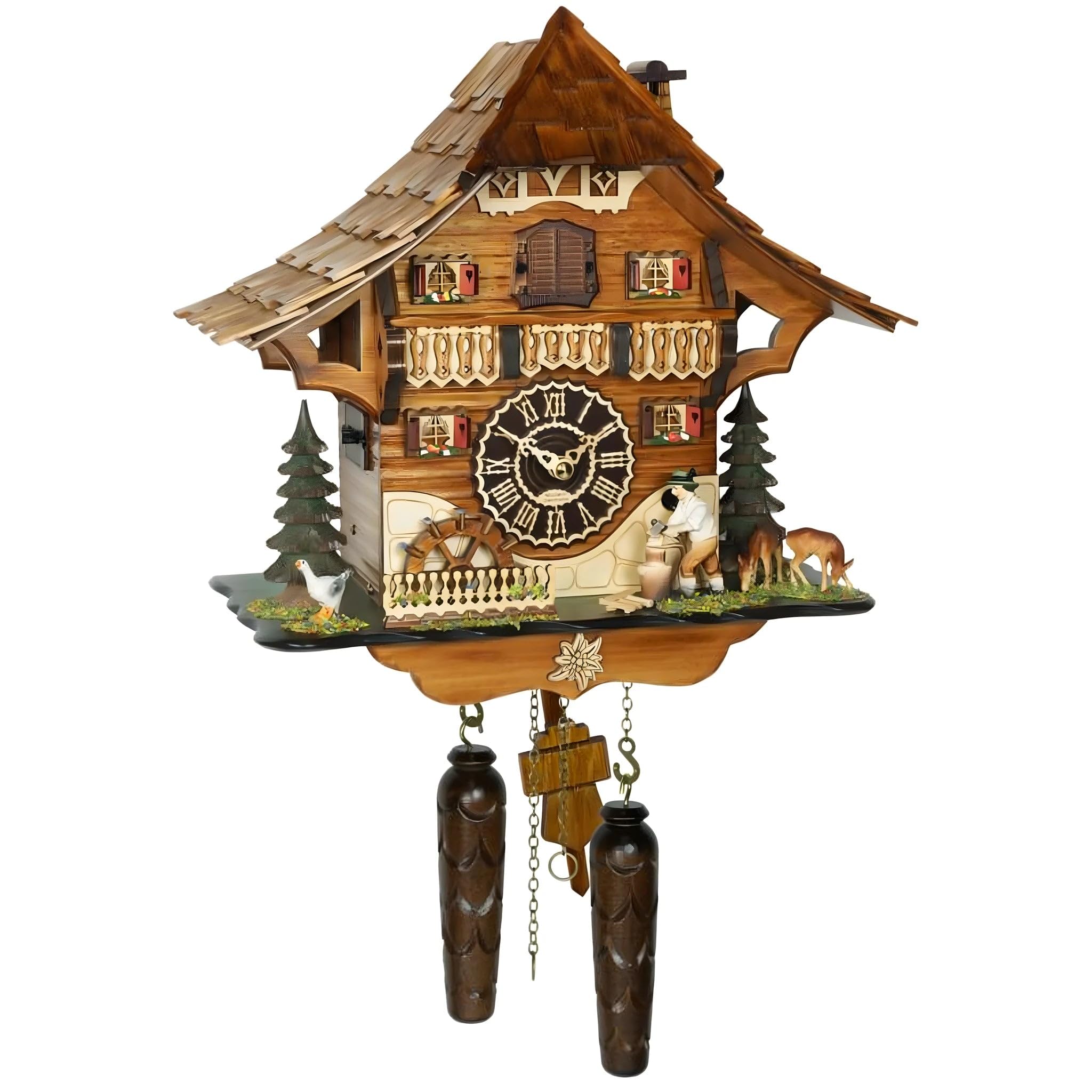 Dolfi | Quartz Cuckoo Clock | Hand-Painted Wood in Val Gardena | Religious Article