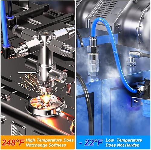 Miniatura 6 de TAILONZ PNEUMATIC Negro DOT 38 pulgadas de 32.8 ft 32.8ft Nylon Air Tubing Kit Tubería Manguera de tubería de línea de aire Tubería o transferencia