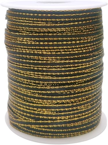 Miniatura 8 de JESEP YONG Cinta de satén sólido de 180 yardas con borde dorado de 18 de pulgada, paquete de envoltura de regalo, para manualidades, globos,